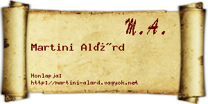 Martini Alárd névjegykártya